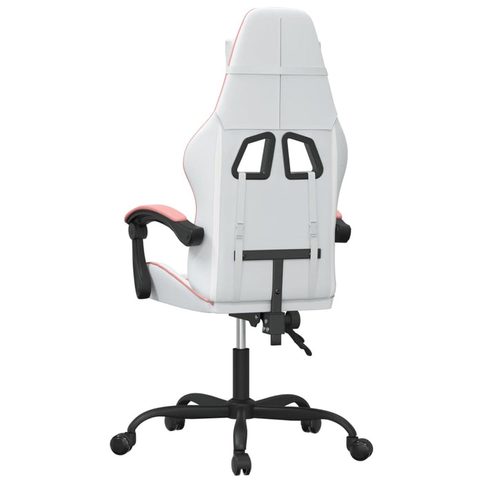 Scaun de gaming pivotant, alb și roz, piele ecologică - WALTI WALTI