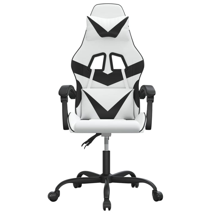 Scaun de gaming pivotant, alb și negru, piele ecologică - WALTI WALTI