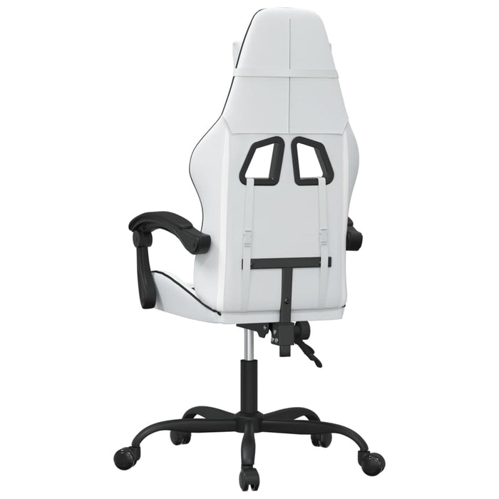 Scaun de gaming pivotant, alb și negru, piele ecologică - WALTI WALTI