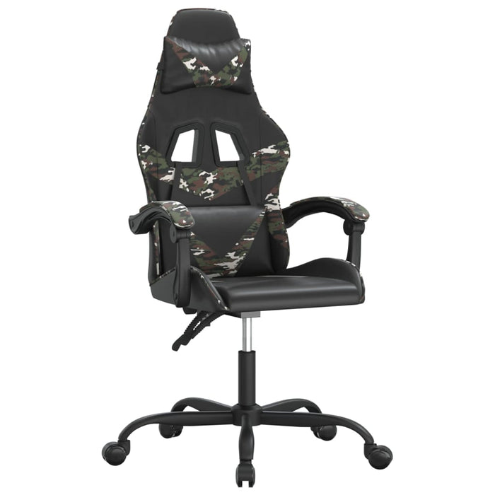 Scaun de gaming pivotant, negru și camuflaj, piele ecologică - WALTI WALTI