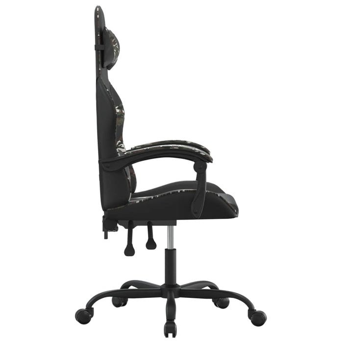 Scaun de gaming pivotant, negru și camuflaj, piele ecologică - WALTI WALTI