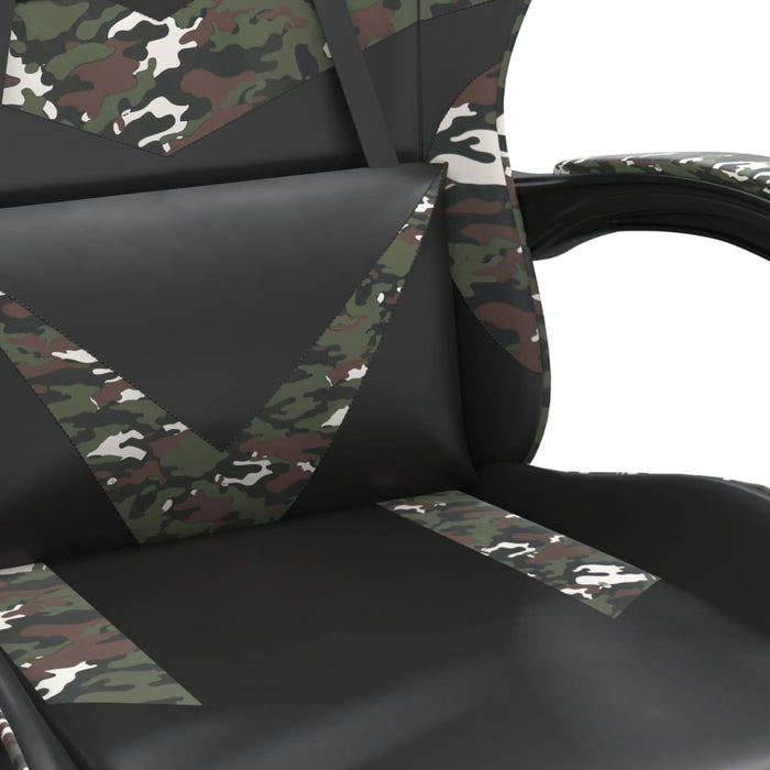 Scaun de gaming pivotant, negru și camuflaj, piele ecologică - WALTI WALTI
