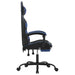 Scaun gaming pivotant/suport picioare negru/albastru piele eco - WALTI WALTI