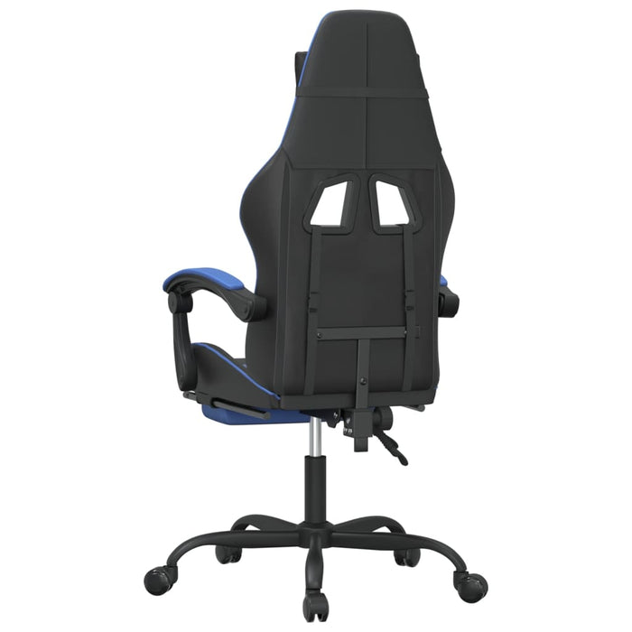 Scaun gaming pivotant/suport picioare negru/albastru piele eco - WALTI WALTI
