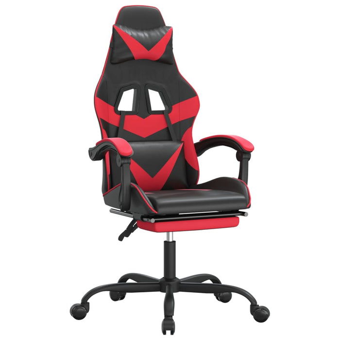 Scaun de gaming pivotant/suport picioare negru/roșu piele eco - WALTI WALTI