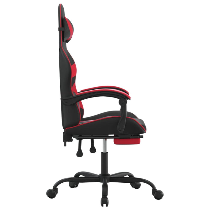 Scaun de gaming pivotant/suport picioare negru/roșu piele eco - WALTI WALTI