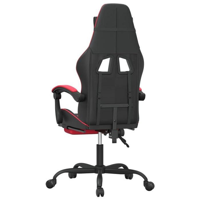 Scaun de gaming pivotant/suport picioare negru/roșu piele eco - WALTI WALTI