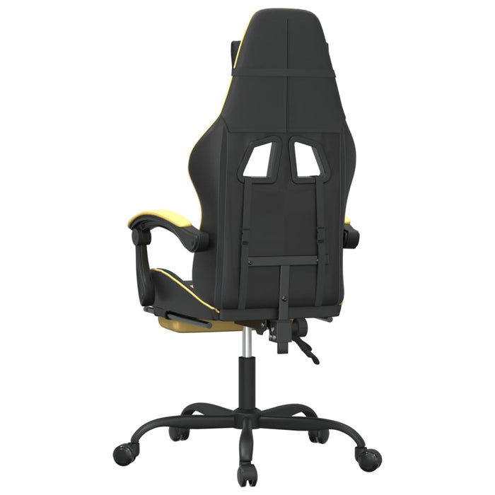 Scaun de gaming pivotant/suport picioare negru/auriu piele eco - WALTI WALTI
