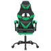 Scaun de gaming pivotant/suport picioare negru/verde piele eco - WALTI WALTI