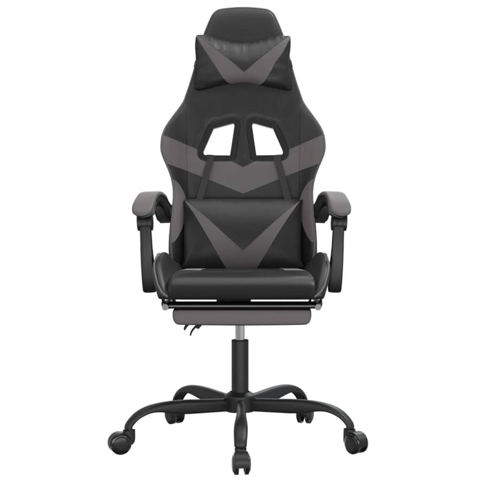 Scaun de gaming pivotant/suport picioare negru/gri piele eco - WALTI WALTI