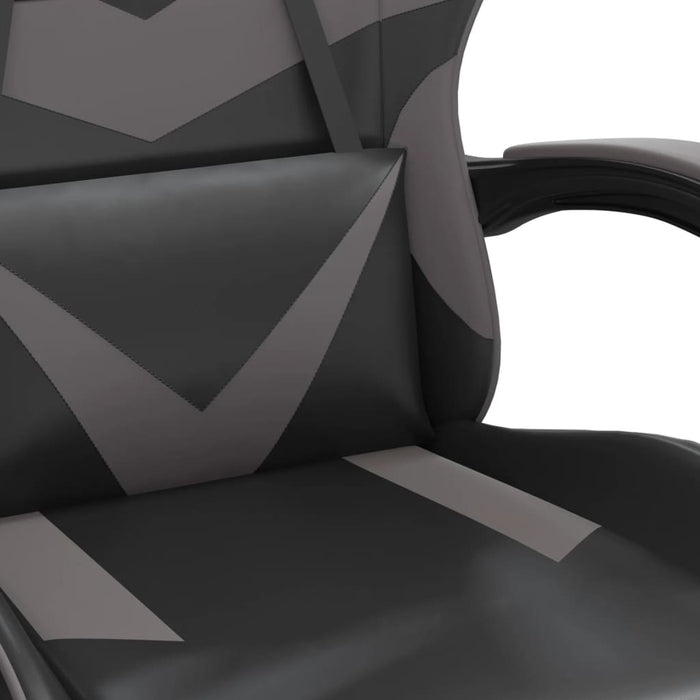 Scaun de gaming pivotant/suport picioare negru/gri piele eco - WALTI WALTI
