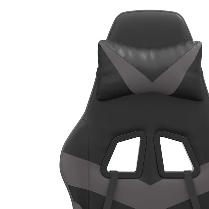Scaun de gaming pivotant/suport picioare negru/gri piele eco - WALTI WALTI