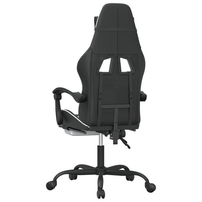 Scaun gaming pivotant/suport picioare negru/alb piele eco - WALTI WALTI