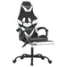 Scaun gaming pivotant/suport picioare negru/alb piele eco - WALTI WALTI