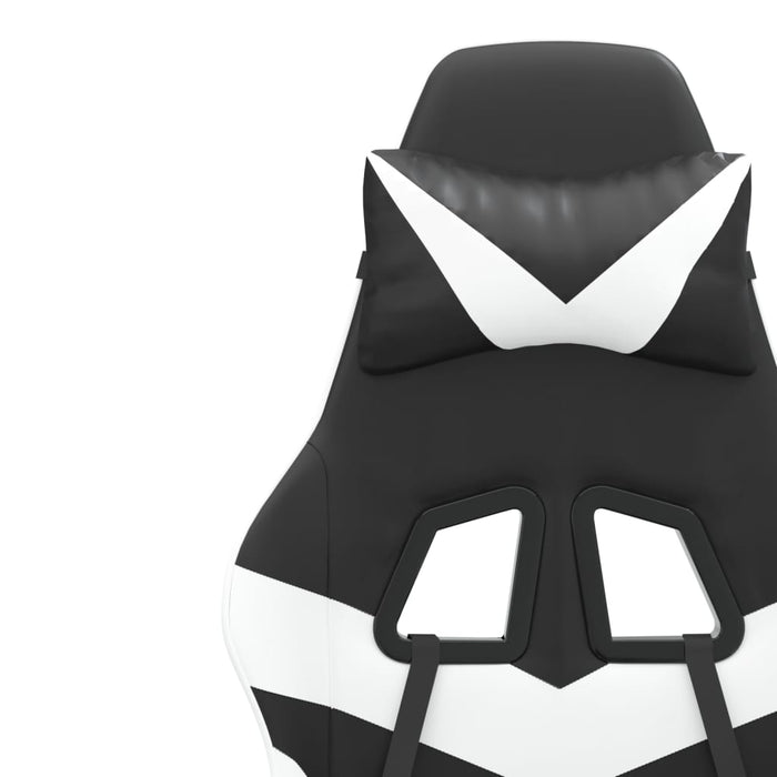 Scaun gaming pivotant/suport picioare negru/alb piele eco - WALTI WALTI