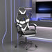 Scaun gaming pivotant/suport picioare negru/alb piele eco - WALTI WALTI