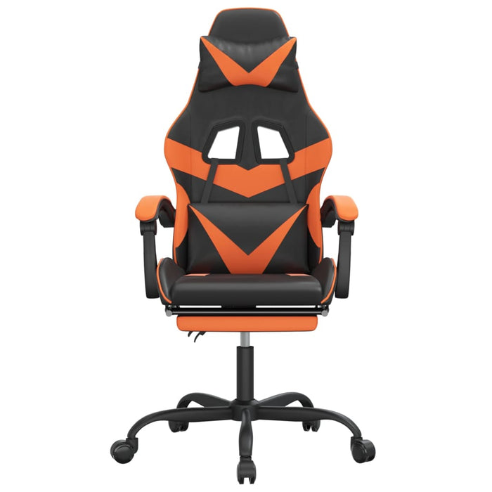 Scaun de gaming pivotant/suport picioare negru/oranj piele eco - WALTI WALTI