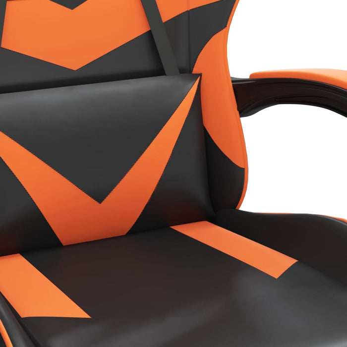 Scaun de gaming pivotant/suport picioare negru/oranj piele eco - WALTI WALTI
