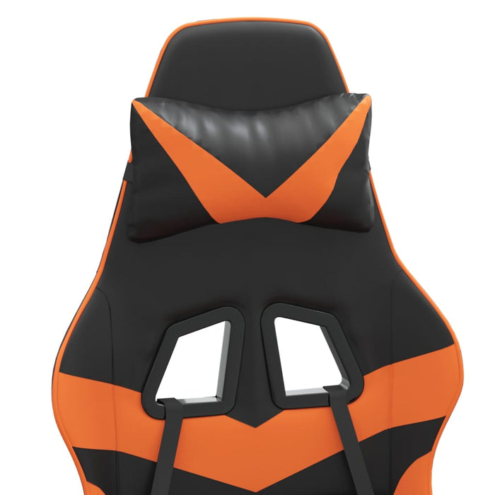 Scaun de gaming pivotant/suport picioare negru/oranj piele eco - WALTI WALTI
