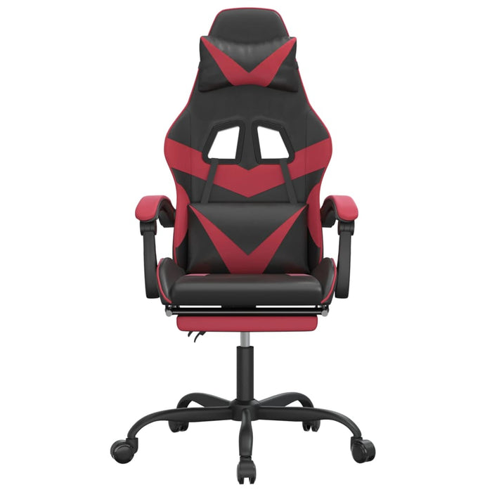 Scaun gaming pivotant/suport picioare negru/roșu vin piele eco - WALTI WALTI