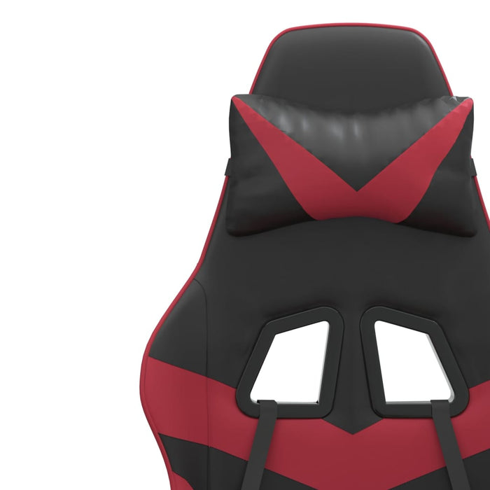 Scaun gaming pivotant/suport picioare negru/roșu vin piele eco - WALTI WALTI