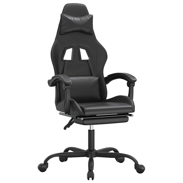 Scaun de gaming pivotant/suport picioare negru piele ecologică - WALTI WALTI