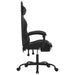 Scaun de gaming pivotant/suport picioare negru piele ecologică - WALTI WALTI