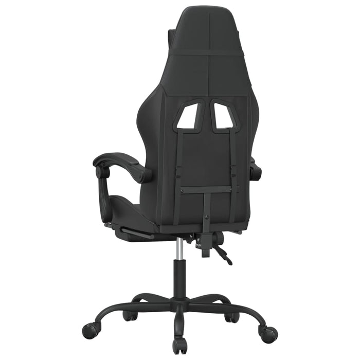 Scaun de gaming pivotant/suport picioare negru piele ecologică - WALTI WALTI