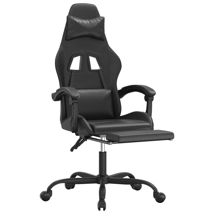 Scaun de gaming pivotant/suport picioare negru piele ecologică - WALTI WALTI