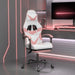 Scaun de gaming pivotant cu suport picioare alb&roz piele eco - WALTI WALTI