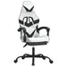 Scaun de gaming pivotant cu suport picioare alb&negru piele eco - WALTI WALTI
