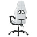 Scaun de gaming pivotant cu suport picioare alb&negru piele eco - WALTI WALTI