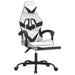Scaun de gaming pivotant cu suport picioare alb&negru piele eco - WALTI WALTI