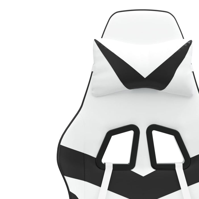 Scaun de gaming pivotant cu suport picioare alb&negru piele eco - WALTI WALTI