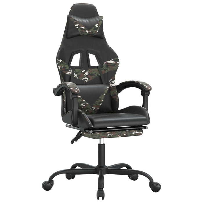 Scaun de gaming cu suport picioare negru/camuflaj piele eco - WALTI WALTI