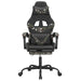 Scaun de gaming cu suport picioare negru/camuflaj piele eco - WALTI WALTI