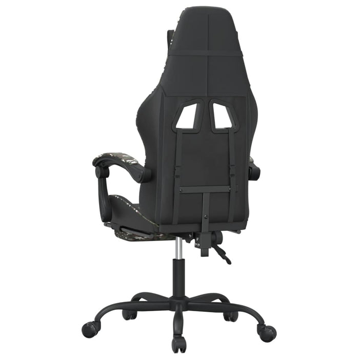 Scaun de gaming cu suport picioare negru/camuflaj piele eco - WALTI WALTI