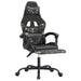Scaun de gaming cu suport picioare negru/camuflaj piele eco - WALTI WALTI