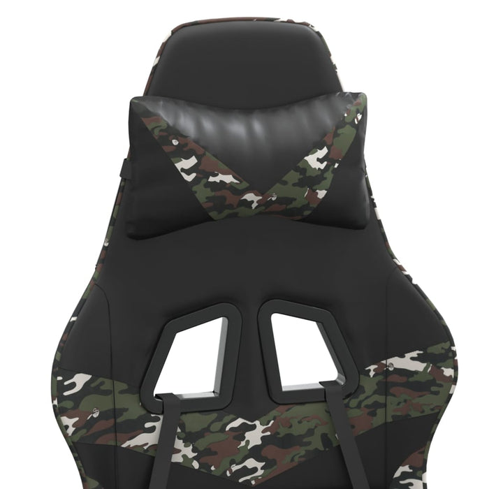 Scaun de gaming cu suport picioare negru/camuflaj piele eco - WALTI WALTI