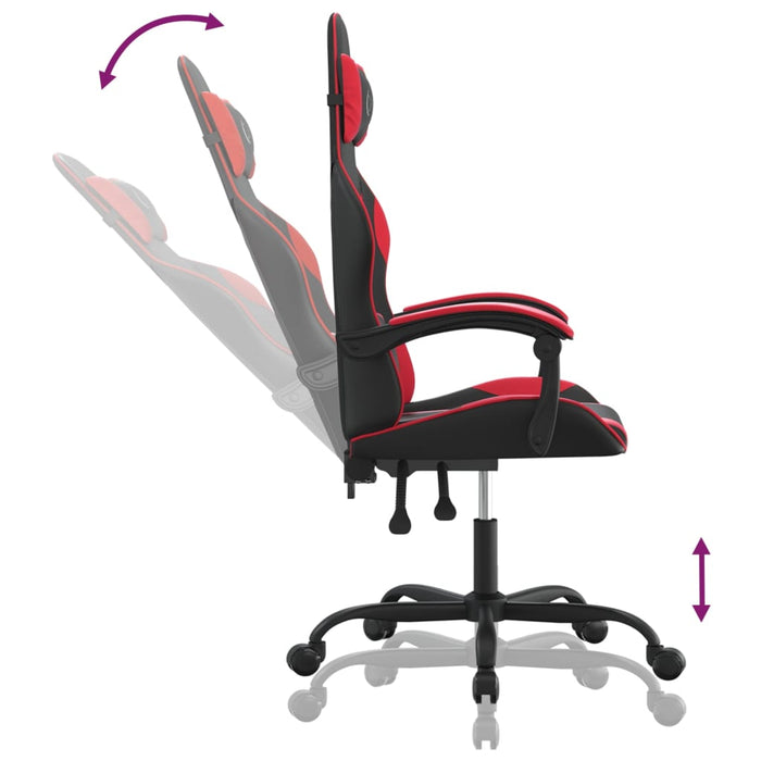 Scaun de gaming pivotant, negru și roșu, piele ecologică - WALTI WALTI