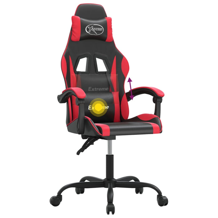 Scaun de gaming pivotant, negru și roșu, piele ecologică - WALTI WALTI