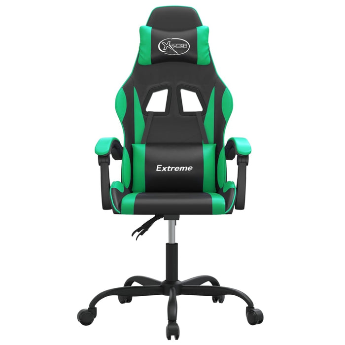 Scaun de gaming pivotant, negru și verde, piele ecologică - WALTI WALTI