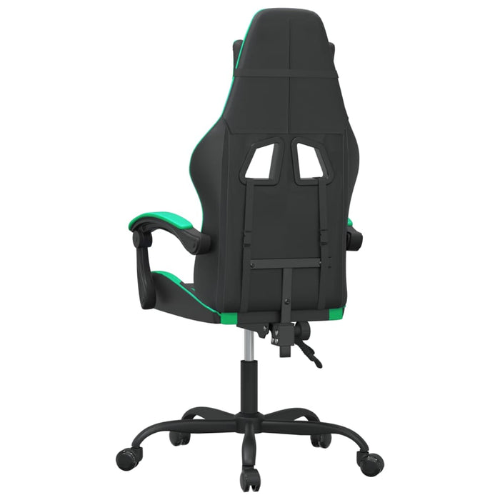 Scaun de gaming pivotant, negru și verde, piele ecologică - WALTI WALTI