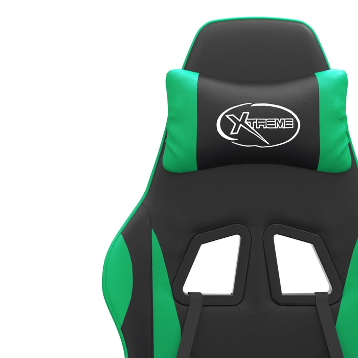 Scaun de gaming pivotant, negru și verde, piele ecologică - WALTI WALTI