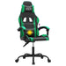 Scaun de gaming pivotant, negru și verde, piele ecologică - WALTI WALTI