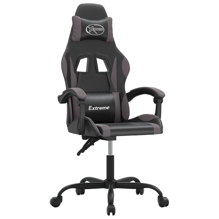 Scaun de gaming pivotant, negru și gri, piele ecologică - WALTI WALTI
