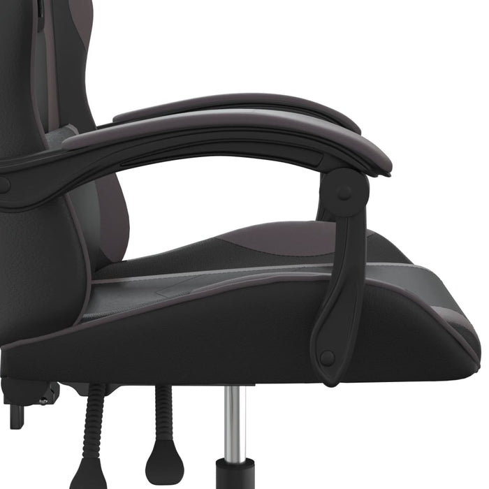 Scaun de gaming pivotant, negru și gri, piele ecologică - WALTI WALTI