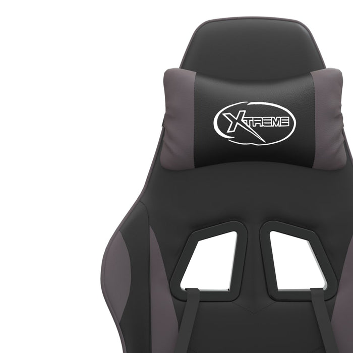 Scaun de gaming pivotant, negru și gri, piele ecologică - WALTI WALTI