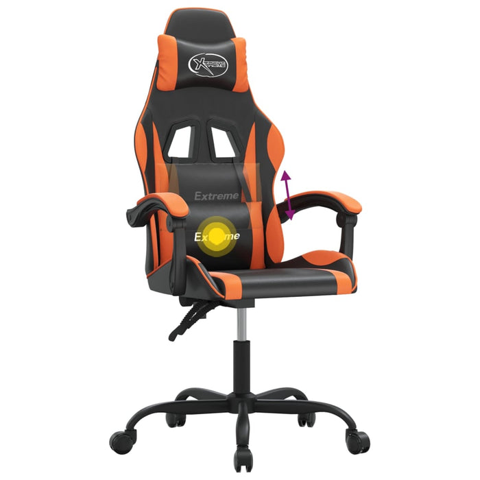Scaun de gaming pivotant, negru și portocaliu, piele ecologică - WALTI WALTI