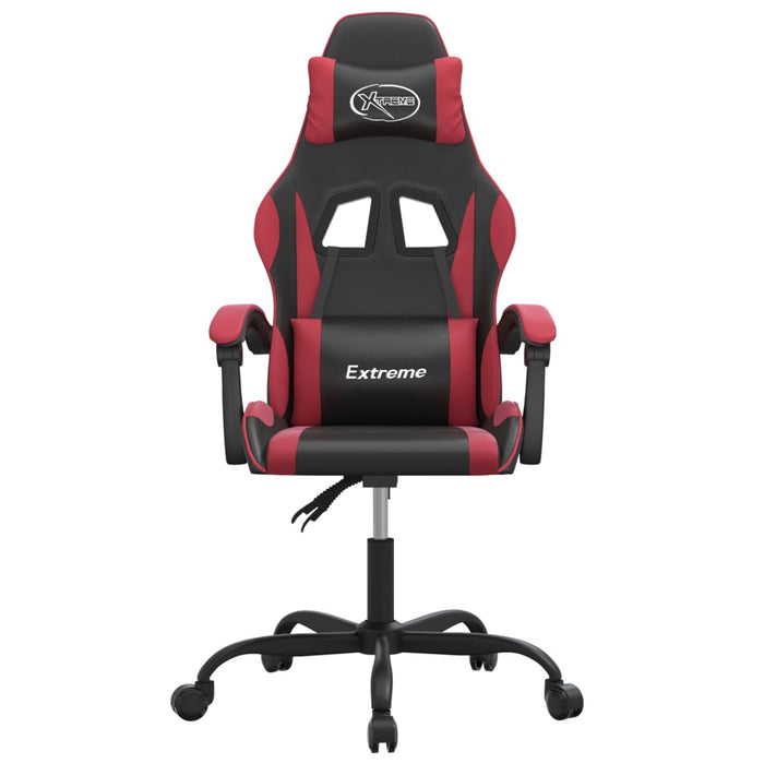 Scaun de gaming pivotant, negru și roșu vin, piele ecologică - WALTI WALTI
